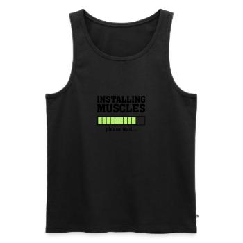Installing Muscles (Please Wait) - Männer Premium Bio Tank Top - Schwarz - Vorne - AI Model Male 178 light (178cm)