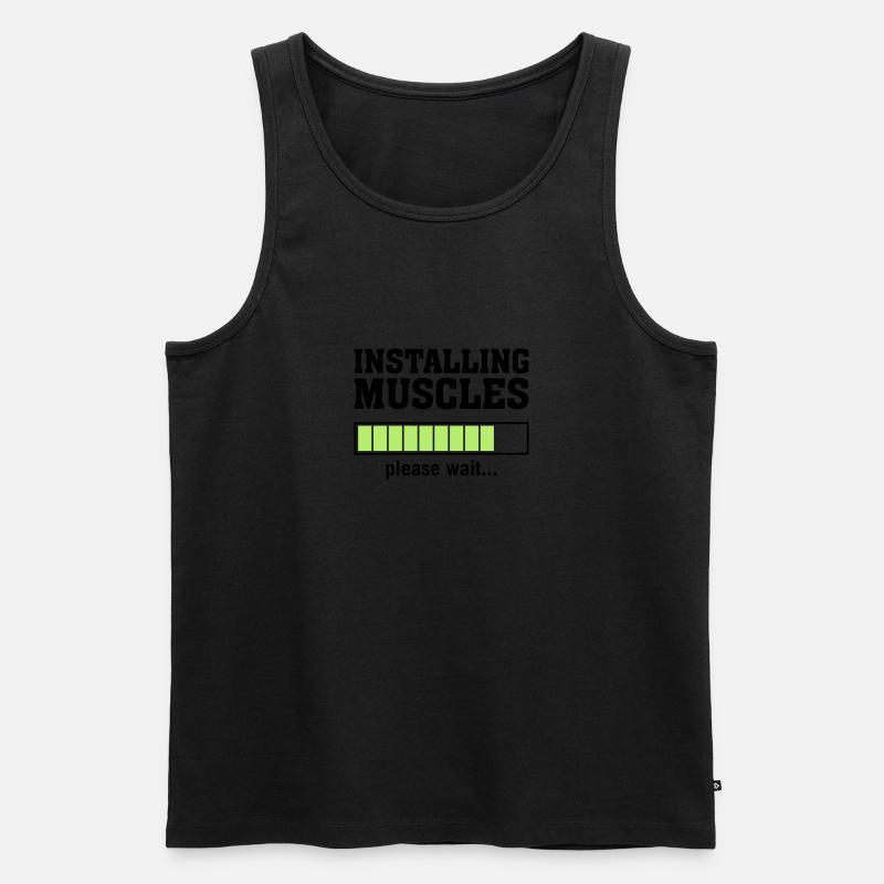Installing Muscles (Please Wait) - Men's Premium Organic Tank Top - black