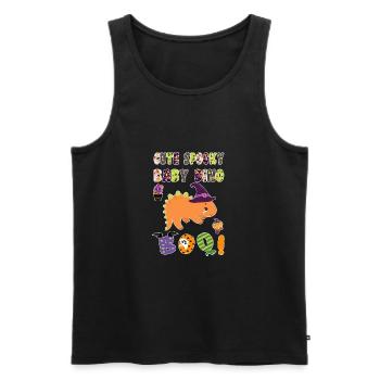 Cute Spooky Baby Dino Halloween Boo 5 - Men's Premium Organic Tank Top - black - Front - Michal (187cm)