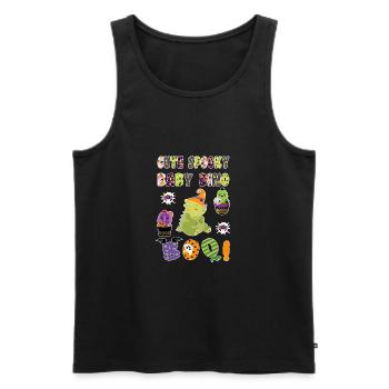 Cute Spooky Baby Dino Halloween Boo 3 - Men's Premium Organic Tank Top - black - Front - Michal (187cm)