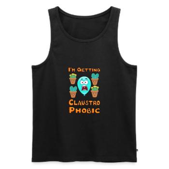 I'm getting Claustrophobic - cacti cactus balloon - Men's Premium Organic Tank Top - black - Front - AI Model Male 178 light (178cm)