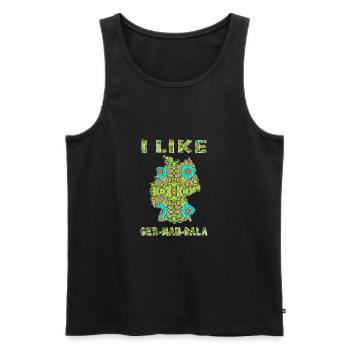 I like (love) Ger-Man-Dala /Mandala English Map - Men's Premium Organic Tank Top - black - Front - Michal (187cm)