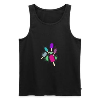 wassereis, bunt,eis,sommer,buntes eis,urlaub - Männer Premium Bio Tank Top - Schwarz - Vorne - Michal (187cm)