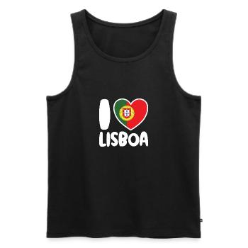 Lisbonne Amour Portugais Coeur Design - Débardeur bio Premium Homme - noir - Devant - Michal (187cm)