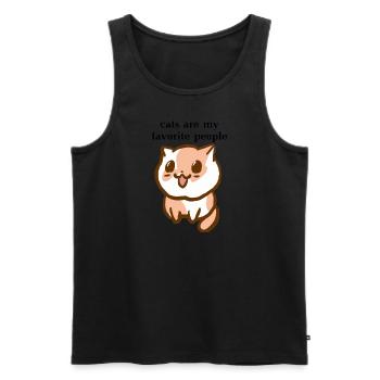 Katze Geschenkidee Cats are my favorite people - Männer Premium Bio Tank Top - Schwarz - Vorne - AI Model Male 178 light (178cm)