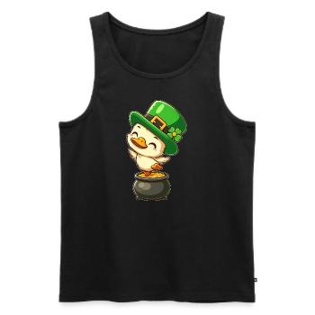 Süße St. Patrick's Day Ente Zylinder Klee Gold - Männer Premium Bio Tank Top - Schwarz - Vorne - AI Model Male 178 light (178cm)