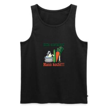 Kochtopf Gemüse - Männer Premium Bio Tank Top - Schwarz - Vorne - AI Model Male 178 light (178cm)