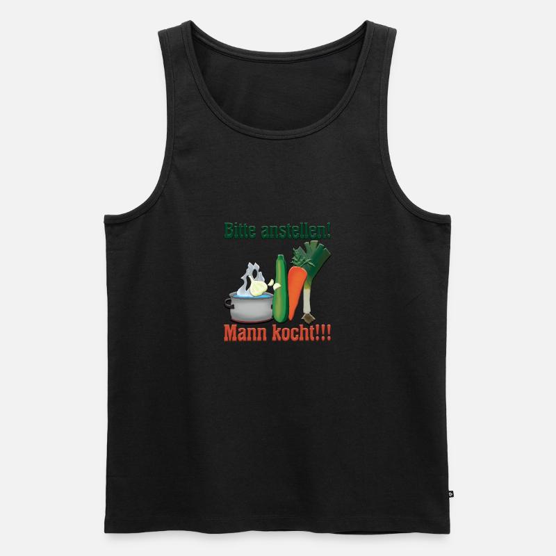 Kochtopf Gemüse - Männer Premium Bio Tank Top - Schwarz