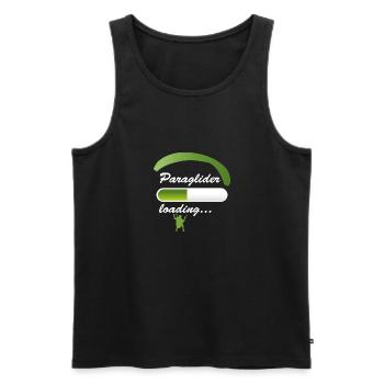Paraglider Loading - Männer Premium Bio Tank Top - Schwarz - Vorne - AI Model Male 178 light (178cm)