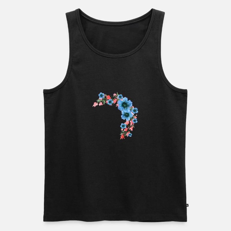 Blumen - Männer Premium Bio Tank Top - Schwarz