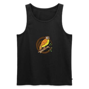 Nachteule Eulenmotiv für Eulenfans Geschenk - Männer Premium Bio Tank Top - Schwarz - Vorne - AI Model Male 178 light (178cm)
