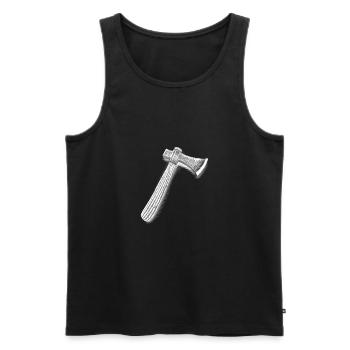 Axt | Holzfäller | Holzarbeiter | Beil - Männer Premium Bio Tank Top - Schwarz - Vorne - Michal (187cm)