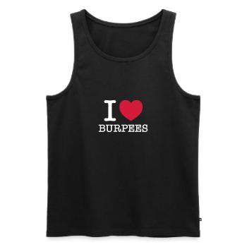 I (Heart) Burpees - Männer Premium Bio Tank Top - Schwarz - Vorne - AI Model Male 178 light (178cm)