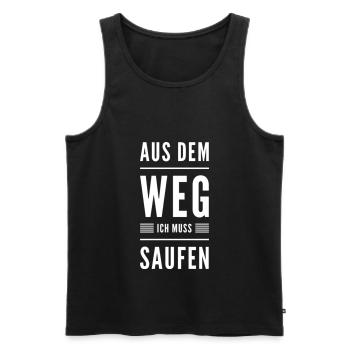 Aus Dem Weg Ich Muss Saufen - Männer Premium Bio Tank Top - Schwarz - Vorne - AI Model Male 178 light (178cm)