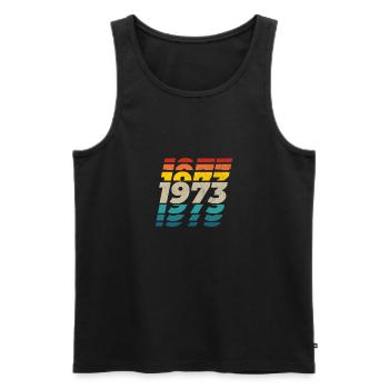 1973 vintage logo 50. Geburtstag, Geburtags Shirt - Männer Premium Bio Tank Top - Schwarz - Vorne - Michal (187cm)