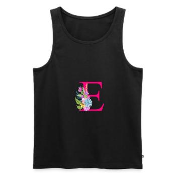 E Buchstabe Rot - Männer Premium Bio Tank Top - Schwarz - Vorne - AI Model Male 178 light (178cm)