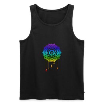 Chakra Mandala Om - Men's Premium Organic Tank Top - black - Front - AI Model Male 178 light (178cm)