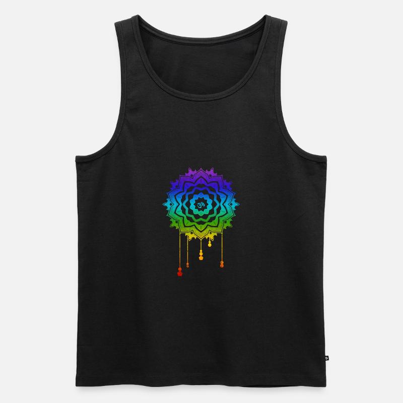 Chakra Mandala Om - Männer Premium Bio Tank Top - Schwarz