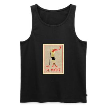 Vintage Retro Reise Plakat St Moritz - Männer Premium Bio Tank Top - Schwarz - Vorne - AI Model Male 178 light (178cm)
