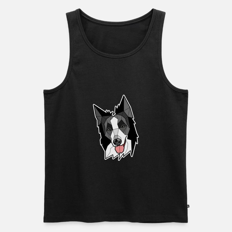 Border-Collie - Schwarzweiss - Männer Premium Bio Tank Top - Schwarz
