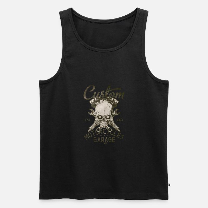custom motorcycles garage - Männer Premium Bio Tank Top - Schwarz