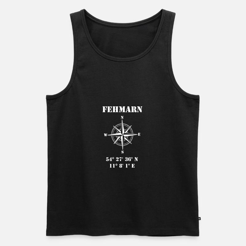 Fehmarn - Männer Premium Bio Tank Top - Schwarz