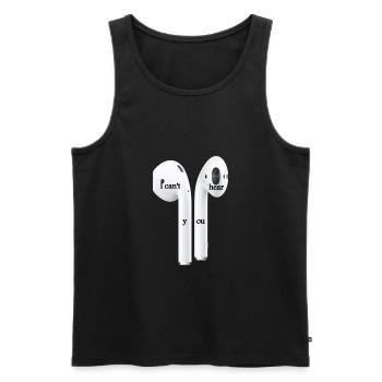 airpods - Débardeur bio Premium Homme - noir - Devant - Michal (187cm)