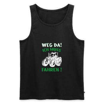 Weg da, ich muss Traktor fahren - Männer Premium Bio Tank Top - Schwarz - Vorne - AI Model Male 178 light (178cm)