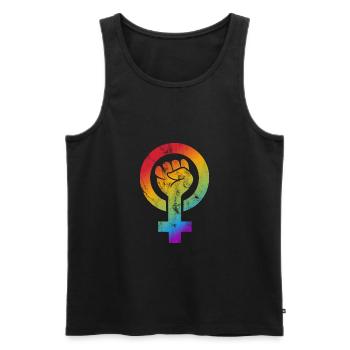 Women's Power - Girls Power - Women Girls Symbol - Men's Premium Organic Tank Top - black - Front - Michal (187cm)