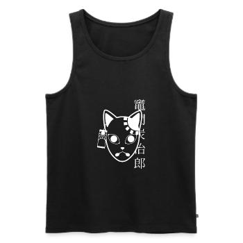 Anime drôle masque de visage - Débardeur bio Premium Homme - noir - Devant - AI Model Male 178 light (178cm)