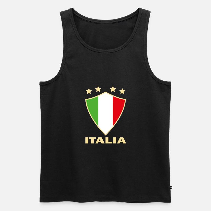 ITALIA 2 - Männer Premium Bio Tank Top - Schwarz