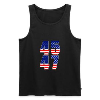 45 47 American Politics USA - Men's Premium Organic Tank Top - black - Front - Michal (187cm)