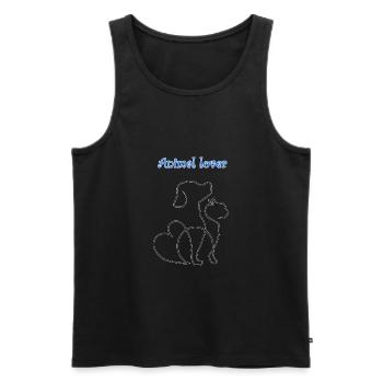 Animal lover - Men's Premium Organic Tank Top - black - Front - AI Model Male 178 light (178cm)