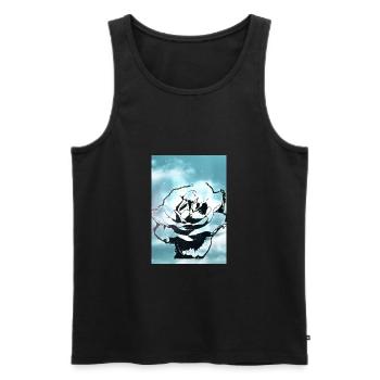 Blue Sky Flower - Men's Premium Organic Tank Top - black - Front - AI Model Male 178 light (178cm)