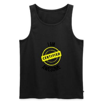 I am awesome - Men's Premium Organic Tank Top - black - Front - Michal (187cm)