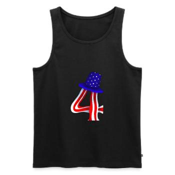4th of July - Men's Premium Organic Tank Top - black - Front - Michal (187cm)