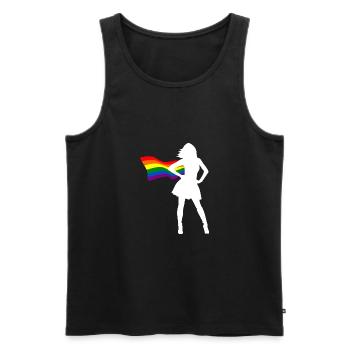 LGBT Flag Superhero Lesbian Lesbian CSD Queer Gay - Men's Premium Organic Tank Top - black - Front - Michal (187cm)