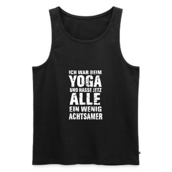 Anti Yoga Mindfulness Dire Yoga Cadeau Yoga - Débardeur bio Premium Homme - noir - Devant - AI Model Male 178 light (178cm)