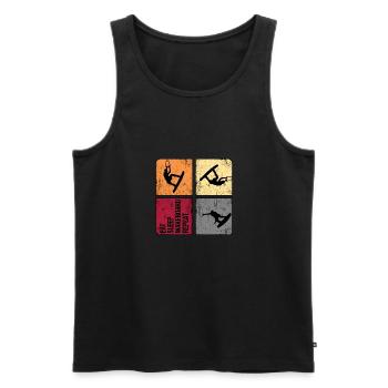 Wakeboarding Wakeboarder Wakestyle Retro Wakemaster - Men's Premium Organic Tank Top - black - Front - Michal (187cm)