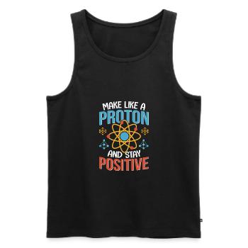 Physique Soyez comme un atome, restez un physicien positif - Débardeur bio Premium Homme - noir - Devant - Michal (187cm)