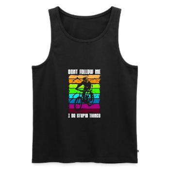 Dont follow me i do stupid things mountain bike and - Men's Premium Organic Tank Top - black - Front - Michal (187cm)