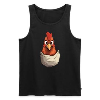 Chicken In Pocket - Men's Premium Organic Tank Top - black - Front - AI Model Male 178 light (178cm)