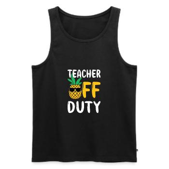 Teacher Off Duty Lehrer außer Dienst - Männer Premium Bio Tank Top - Schwarz - Vorne - AI Model Male 178 light (178cm)