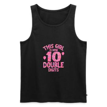 Fille du 10e anniversaire - Débardeur bio Premium Homme - noir - Devant - AI Model Male 178 light (178cm)