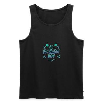 Birthday boy 5th - Men's Premium Organic Tank Top - black - Front - Michal (187cm)