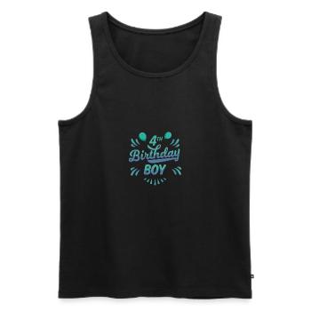 Birthday boy 4th - Men's Premium Organic Tank Top - black - Front - Michal (187cm)