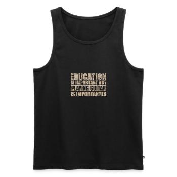 Playing guitar is importanter - Musik - Männer Premium Bio Tank Top - Schwarz - Vorne - Michal (187cm)