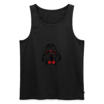 Funny MINIATURE POODLE Glasses Dog Dog - Men's Premium Organic Tank Top - black - Front - Michal (187cm)