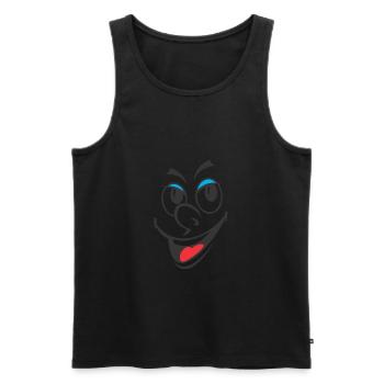 Smiley - Débardeur bio Premium Homme - noir - Devant - AI Model Male 178 light (178cm)