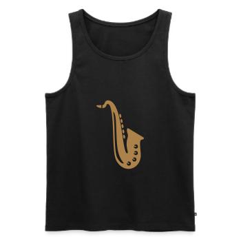 Saxofon Geschenk Musiker - Männer Premium Bio Tank Top - Schwarz - Vorne - Michal (187cm)